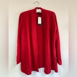 Red Cashmere Cardigan Sweater